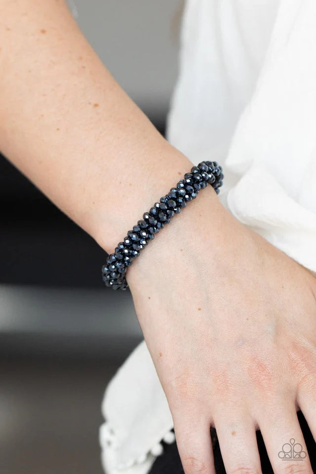 Paparazzi “Wake Up and Sparkle” Blue Stretch Bracelet - Paparazzi Accessories