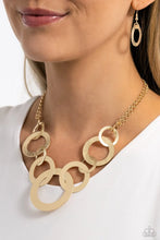 Load image into Gallery viewer, Paparazzi “Uptown Links” Gold Necklace Earring Set
