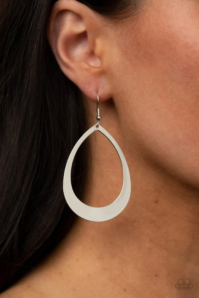 “Fierce Fundamentals” Silver Dangle Earrings - Paparazzi Accessories