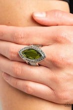 Load image into Gallery viewer, Paparazzi “Let Me Take A REIGN Check” Green Stretch Ring
