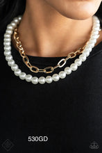 Load image into Gallery viewer, Paparazzi “Suburban Yacht Club” Gold Necklace Earring Set
