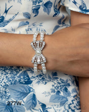 Load image into Gallery viewer, “Admirable Aria” White Stretch Bracelet - Paparazzi Accessories
