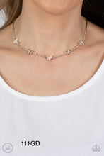 Load image into Gallery viewer, Paparazzi “Fluttering Fanatic” Gold Necklace Choker Earring Set
