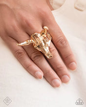 Load image into Gallery viewer, “Texan Tutor”Gold Stretch Ring - Paparazzi Accessories
