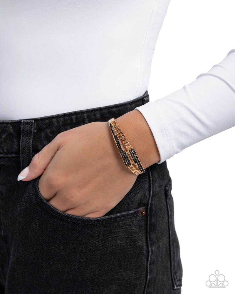 “Braided Beginning” Black Hinge Bracelet - Paparazzi Accessories