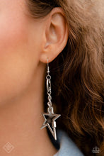 Load image into Gallery viewer, Paparazzi “Iconic Impression” Silver Dangle Earrings
