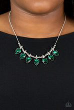 Load image into Gallery viewer, &quot;Crown Jewel Couture&quot; Green Necklace Earring Set - Paparazzi
