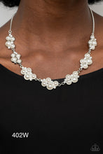 Load image into Gallery viewer, Paparazzi “GRACE to the Top” White Necklace Earring Set - Cindysblingboutique
