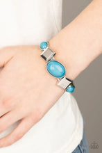 Load image into Gallery viewer, Paparazzi “Abstract Appeal” Blue Hinged Bracelet - Paparazzi Accessories
