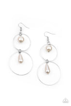 Load image into Gallery viewer, Paparazzi “Cultured in Couture” White Dangle Earrings - Paparazzi Accessories
