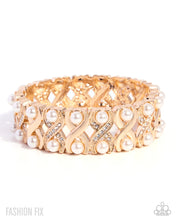 Load image into Gallery viewer, Paparazzi “Elizabethan Era” Gold Stretch Bracelet - Paparazzi Accessories
