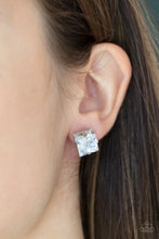 Load image into Gallery viewer, Paparazzi "Times Square Timeless" White Post Earrings - Paparazzi Accessories
