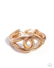 Load image into Gallery viewer, Paparazzi “Interlocked Ignition” Gold Clasp Bracelet - Paparazzi Accessories
