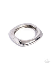 Load image into Gallery viewer, Paparazzi “Rounded Reflection” Silver Hinged Bracelet - Paparazzi Accessories
