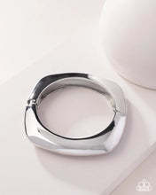 Load image into Gallery viewer, Paparazzi “Rounded Reflection” Silver Hinged Bracelet - Paparazzi Accessories
