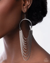 Load image into Gallery viewer, Paparazzi “Focused Fringe” Black Dangle Earrings - Paparazzi Accessories
