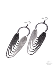 Load image into Gallery viewer, Paparazzi “Focused Fringe” Black Dangle Earrings - Paparazzi Accessories
