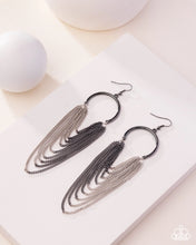 Load image into Gallery viewer, Paparazzi “Focused Fringe” Black Dangle Earrings - Paparazzi Accessories

