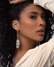 Load image into Gallery viewer, Paparazzi “Sunset State of Mind” Gold Hinge Hoop Earrings - Paparazzi Accessories“
