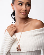 Load image into Gallery viewer, Paparazzi “Word Tour” Rose Gold Lanyard Earring Set - Paparazzi Accessories
