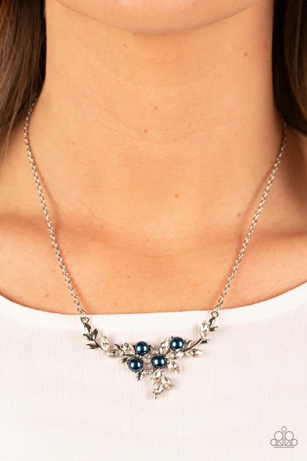 Paparazzi “Because I'm The Bride” Blue Necklace Earring Set - Cindysblingboutique