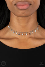 Load image into Gallery viewer, Paparazzi "Chiming Charmer" Silver Choker Necklace Earring Set - Paparazzi Accessories
