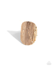 Load image into Gallery viewer, Paparazzi “Thrilling Timber” Gold Stretch Ring - Paparazzi Accessories
