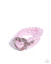 Load image into Gallery viewer, Paparazzi “Lifelong Love Letter” Pink Stretch Bracelet - Paparazzi Accessories
