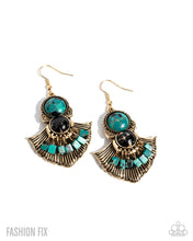 Load image into Gallery viewer, Paparazzi “Expecting Adventure” Green Dangle Earrings - Paparazzi Accessories
