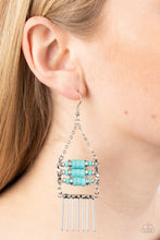Load image into Gallery viewer, Paparazzi “Tribal Tapestry” Blue Dangle Earrings - Paparazzi Accessories
