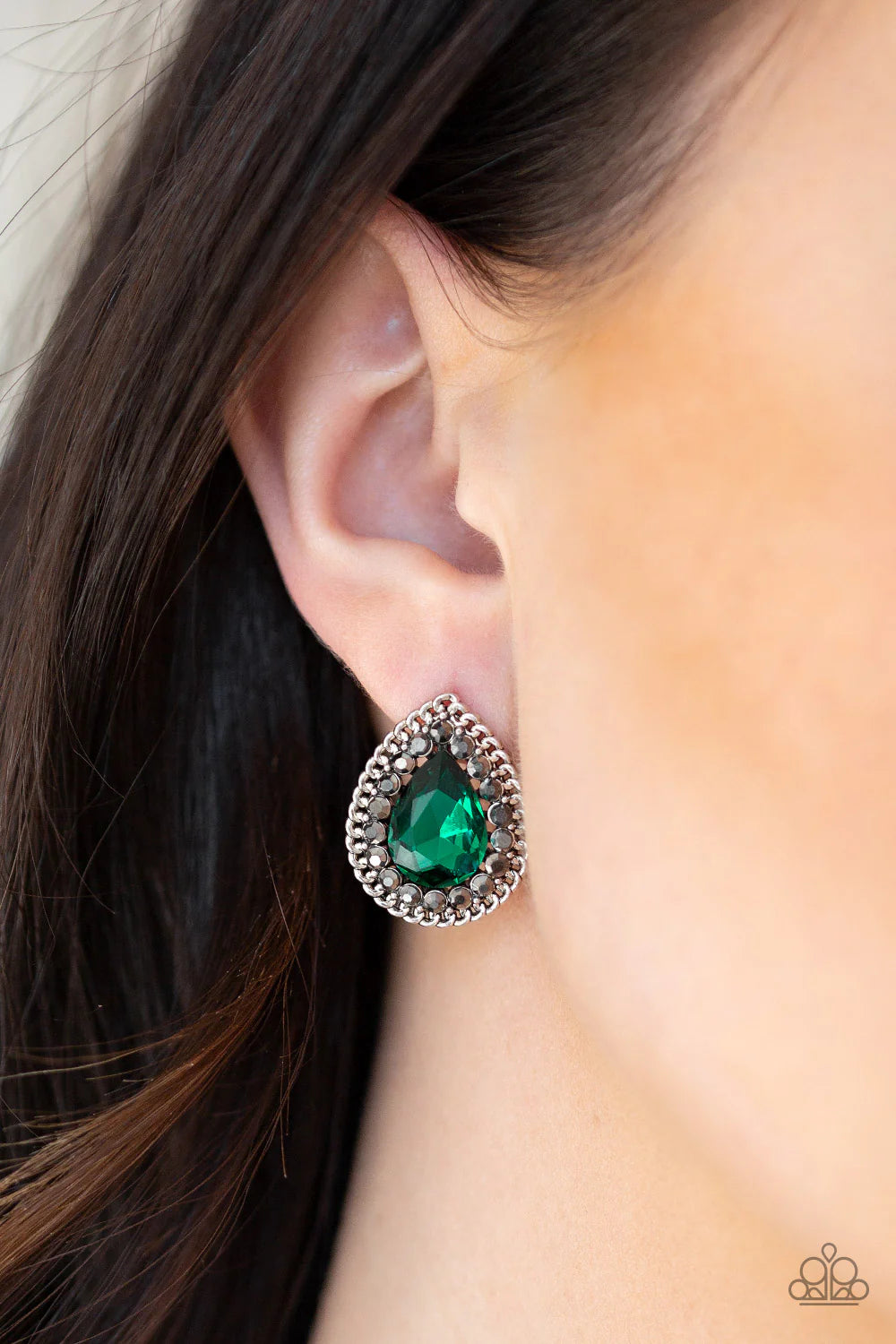 Paparazzi “Vintage Vault” Debutante Debut” Green Post Earrings - Paparazzi Accessories
