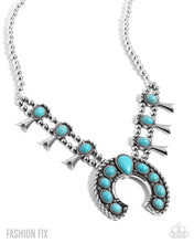 Load image into Gallery viewer, Paparazzi “Rustic Route” Blue Necklace Earring Set - Paparazzi Accessories
