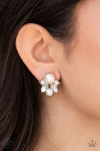 Load image into Gallery viewer, Paparazzi “Royal Reverie” White Pearl Post Earrings - Paparazzi Accessories
