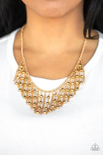 Load image into Gallery viewer, Paparazzi “Rebel Remix” Gold Necklace Earring Set - Paparazzi Accessories
