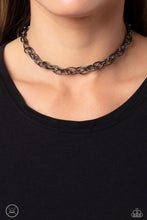 Load image into Gallery viewer, Paparazzi “If U Only Had A CHAIN” Black Necklace Choker Earring Set - Paparazzi Accessories
