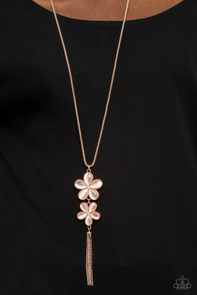 Paparazzi “Perennial Powerhouse” Rose Gold Necklace Earring Set - Paparazzi Accessories