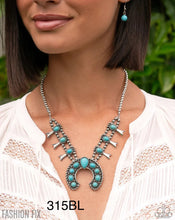 Load image into Gallery viewer, Paparazzi “Rustic Route” Blue Necklace Earring Set - Paparazzi Accessories
