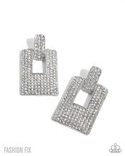 Load image into Gallery viewer, Paparazzi "Sophisticated Stage' White Post Earrings - Paparazzi Accessories
