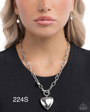 Load image into Gallery viewer, Paparazzi “Heartfelt Hangout” Silver Necklace Earring Set - Paparazzi Accessories
