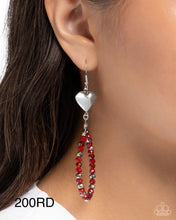 Load image into Gallery viewer, Paparazzi “Treasured Teardrops” Red Dangle Earring - Paparazzi Accessories
