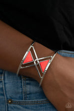 Load image into Gallery viewer, Paparazzi “Pyramid Palace”Red Cuff Bracelet - Paparazzi Accessories

