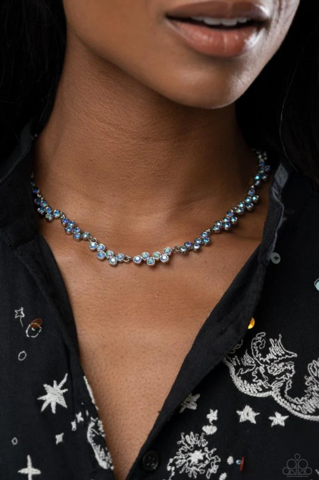 Paparazzi “Glowing Admiration” Blue Necklace Earring Set - Paparazzi Accessories