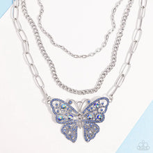 Load image into Gallery viewer, Paparazzi “Winged Wonder” Blue Necklace Earring Set - Paparazzi Accessories
