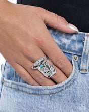Load image into Gallery viewer, Paparazzi “Continual Chic” Blue Stretch Ring - Paparazzi Accessories
