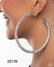 Load image into Gallery viewer, Paparazzi “Classy Condition” White Hoop Earrings - Paparazzi Accessories
