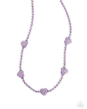 Load image into Gallery viewer, Paparazzi “Homecoming Hearts” Purple Necklace Earring Set
