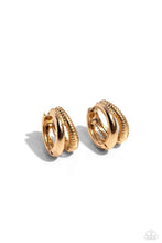 Load image into Gallery viewer, Paparazzi “Textured Tremolo” Gold Hoop Earrings - Paparazzi Accessories
