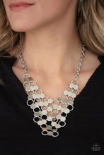 Load image into Gallery viewer, Paparazzi “Net Result" Silver Necklace Earring Set - Paparazzi Accessories
