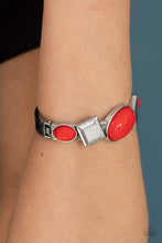 Load image into Gallery viewer, Paparazzi &quot;Abstract Appeal&quot; Red Hinged Bracelet - Paparazzi Accessories
