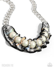 Load image into Gallery viewer, Paparazzi “Timeless Tweed” Black Necklace Earring Set - Paparazzi Accessories

